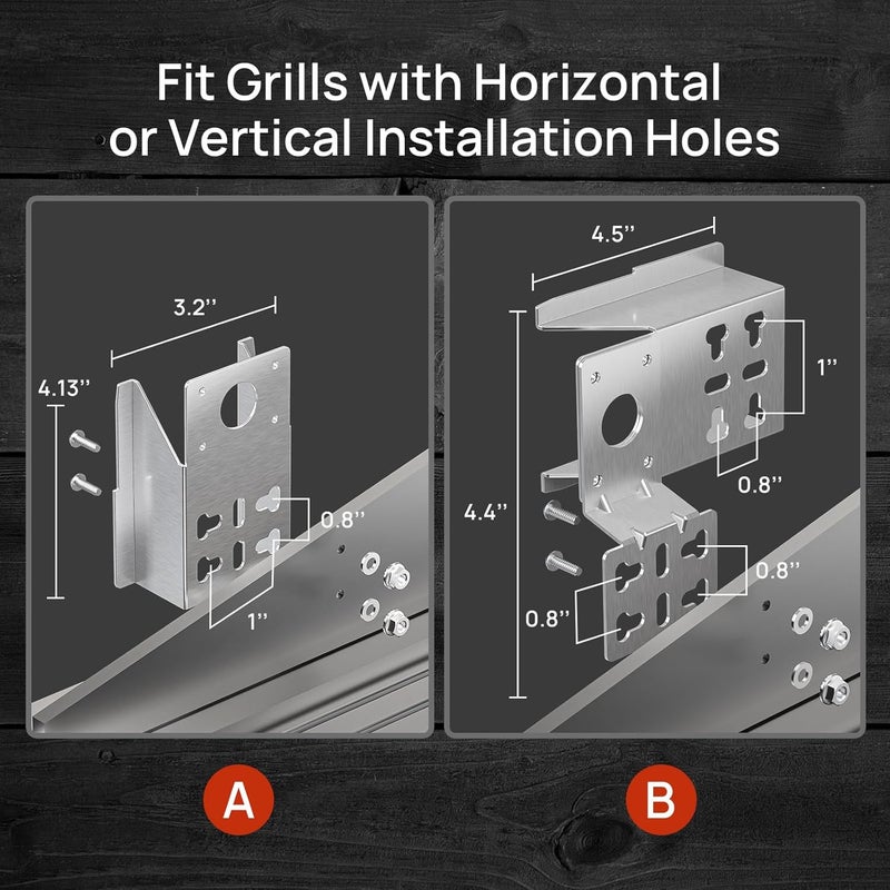 TURBRO Stainless Steel Rotisserie Kit for Gas Grills with A Cookbox up to 39’’ - Includes 4W Electric Motor, 34’’ - 45’’ × 5/16" Square Spit Rod, Meat Forks, Counterweight - for Outdoor BBQ - Image 4